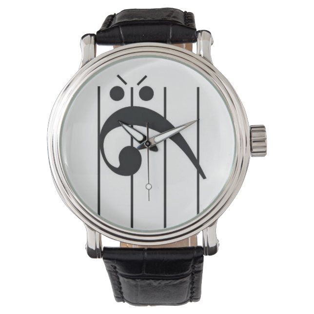 Angry Bass Clef Watch Armbanduhr (Vorderseite)