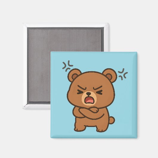 Angry Bear - Fierce Animal Magnet (Vorderseite/Rückseite)