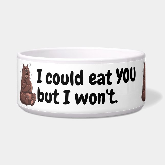 Angry Bear Funny Personalisiert Bowl Napf (Links)