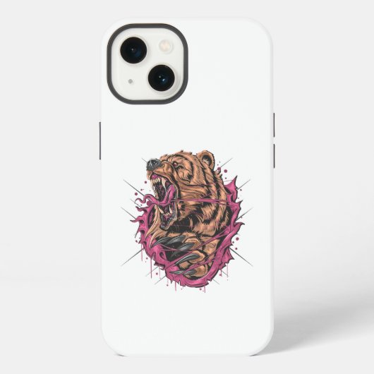 Angry Bear Roar | Fierce Wildlife Phone Case" iPhone Hülle (Rückseite)