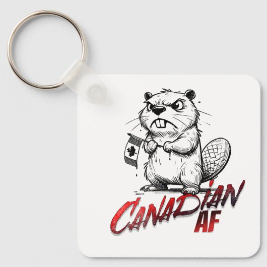 Angry Beaver Canadian AF Schlüsselanhänger (Vorderseite)