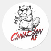 Angry Beaver Canadian AF Sticker (Vorderseite)