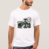 Angry Beaver Driving Mulching Traktor Mascot T-Shirt (Vorderseite)