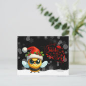 Angry Bee Dear Santa I Really Tried Postcard Postkarte (Stehend Vorderseite)