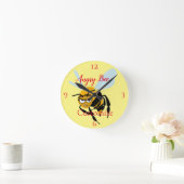Angry Bee Thunder_Cove Runde Wanduhr (Zuhause)