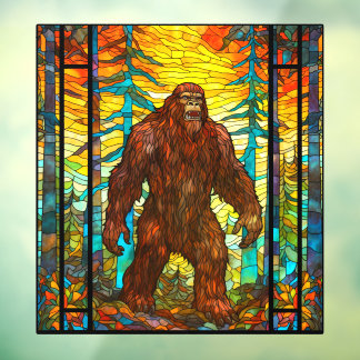 Angry Bigfoot bei Sonnenuntergang Imitate festgeha Fensteraufkleber