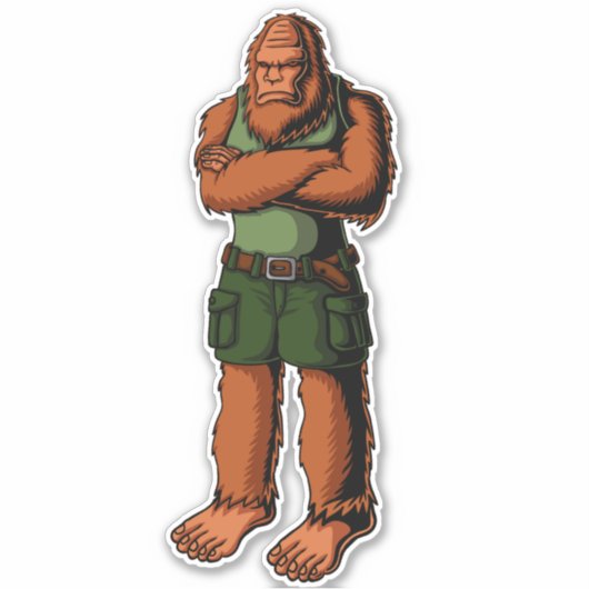 Angry Bigfoot Glaring Funny Car Truck Aufkleber (Vorderseite)