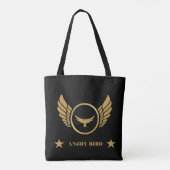 Angry Bird Text Gold Elegant Eagle Logo Schulter Tasche (Rückseite)