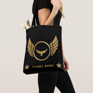 Angry Bird Text Gold Elegant Eagle Logo Schulter Tasche