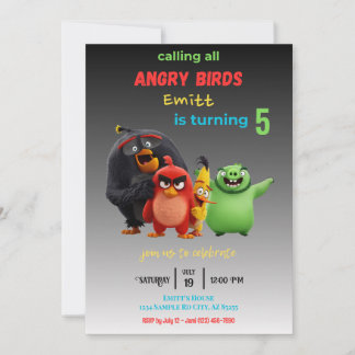 Angry Birds Movie Kindergeburtstag Party Einladung