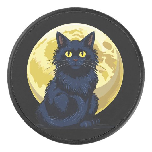 Angry black cat eishockey puck (Vorderseite)