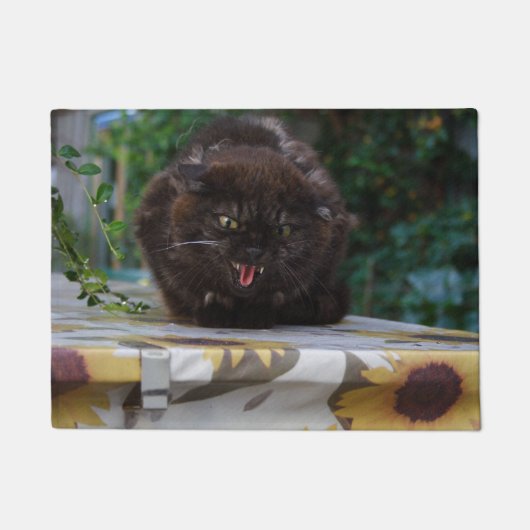 Angry Black Cat Fußmatte (Vorderseite)