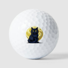 Angry black cat golfball
