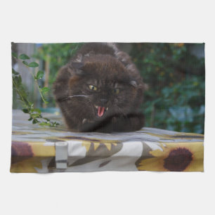 Angry Black Cat Handtuch