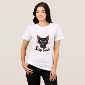 Angry Black Cat Minimal - BLEIBE BACK Tri-Blend Shirt (Vorderseite voll)