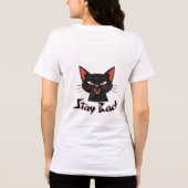 Angry Black Cat Minimal - BLEIBE BACK Tri-Blend Shirt (Rückseite)