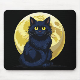 Angry black cat mousepad