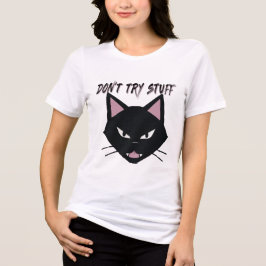 Angry Black Cat - Sleek Minimalistisch "DONT TRUFF Tri-Blend Shirt