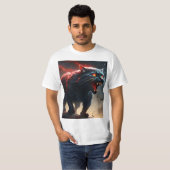 Angry Black Fiery Halloween Pussy Cat, T-Shirt (Vorne ganz)
