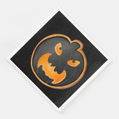 ANGRY BLACK ORANGE HALLOWEEN PUMPKIN SERVIETTE (Ecke)