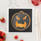 ANGRY BLACK ORANGE HALLOWEEN PUMPKIN SERVIETTE (Beispiel)