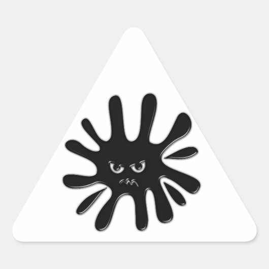 Angry Black Paint Spritzer Dreieckiger Aufkleber (Vorderseite)