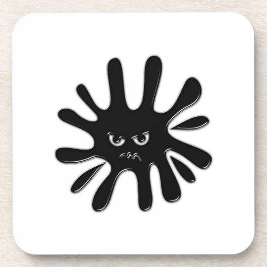 Angry Black Paint Spritzer Getränkeuntersetzer (Vorderseite)