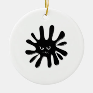 Angry Black Paint Spritzer Keramikornament