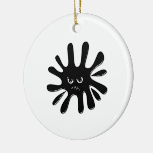 Angry Black Paint Spritzer Keramikornament (Links)