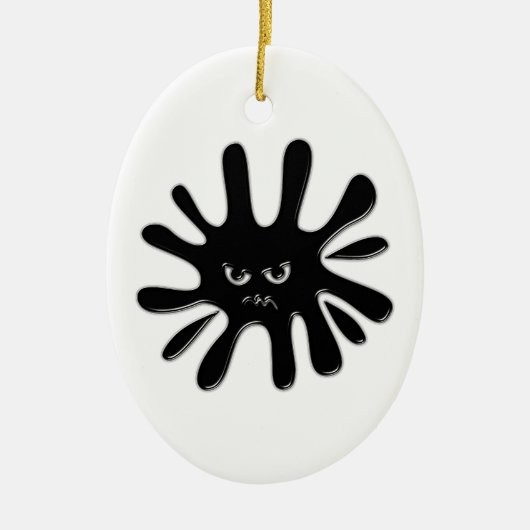 Angry Black Paint Spritzer Keramikornament (Vorne)