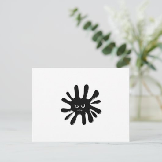 Angry Black Paint Spritzer Postkarte (Stehend Vorderseite)