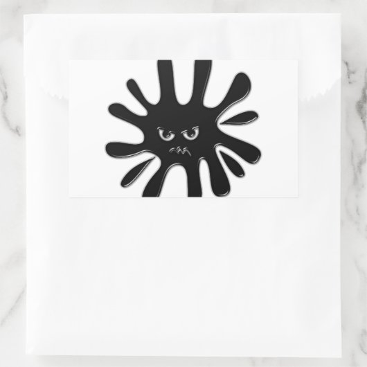 Angry Black Paint Spritzer Rechteckiger Aufkleber (Tasche)