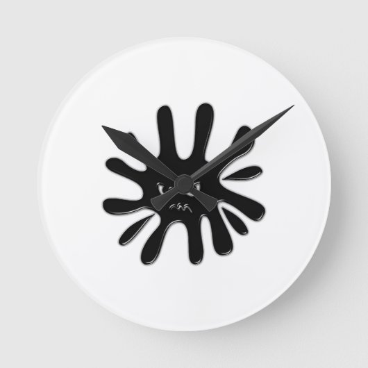 Angry Black Paint Spritzer Runde Wanduhr (Vorderseite)