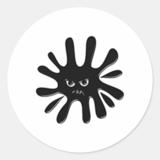 Angry Black Paint Spritzer Runder Aufkleber (Vorderseite)