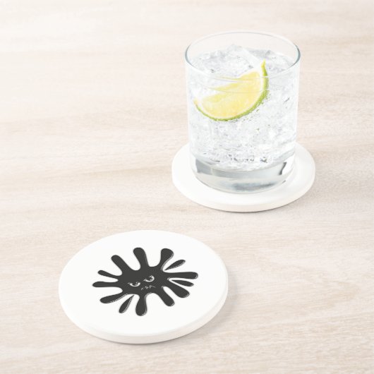 Angry Black Paint Spritzer Sandstein Untersetzer (Seite)