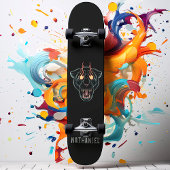 Angry Black Panther Cat Personalisiert Name Skateboard