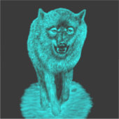 Angry Black Wolf in der Nacht Aufkleber (Vorderseite)