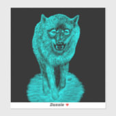Angry Black Wolf in der Nacht Aufkleber (Blatt)