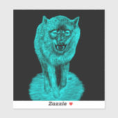 Angry Black Wolf in der Nacht Aufkleber (Blatt)