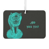 Angry Black Wolf in der Nacht Autolufterfrischer (Rückseite)