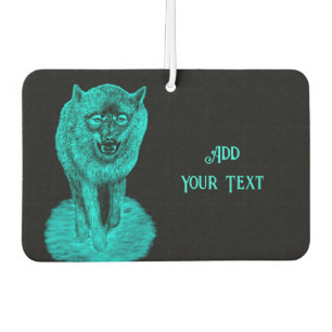 Angry Black Wolf in der Nacht Autolufterfrischer