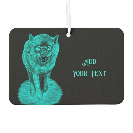 Angry Black Wolf in der Nacht Autolufterfrischer (Vorderseite)