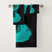 Angry Black Wolf in der Nacht Badhandtuch Set (Insitu)