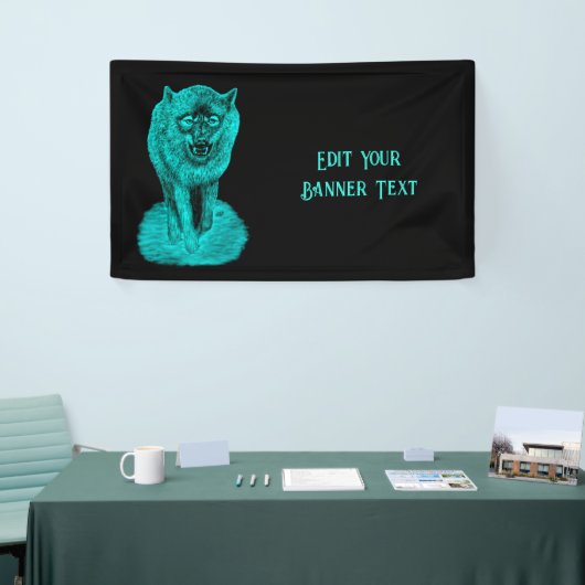 Angry Black Wolf in der Nacht Banner (Messeveranstaltung)