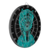 Angry Black Wolf in der Nacht Dartscheibe (Vorderseite Links)