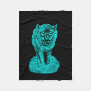 Angry Black Wolf in der Nacht Fleecedecke
