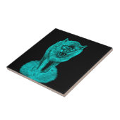 Angry Black Wolf in der Nacht Fliese (Seite)