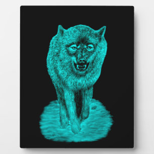 Angry Black Wolf in der Nacht Fotoplatte