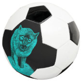 Angry Black Wolf in der Nacht Fußball (Dreiviertel)