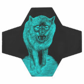 Angry Black Wolf in der Nacht Fußball (Flach)